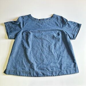 Martha Stewart denim top with sleeve details and back zipper